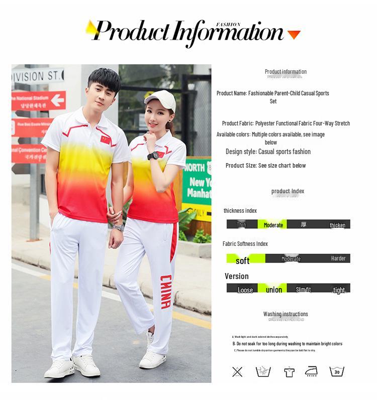 Unisex Summer Sportswear: Short Sleeve Long Pants for Martial Arts & Sports Events, Team Uniforms, National Costume Customization