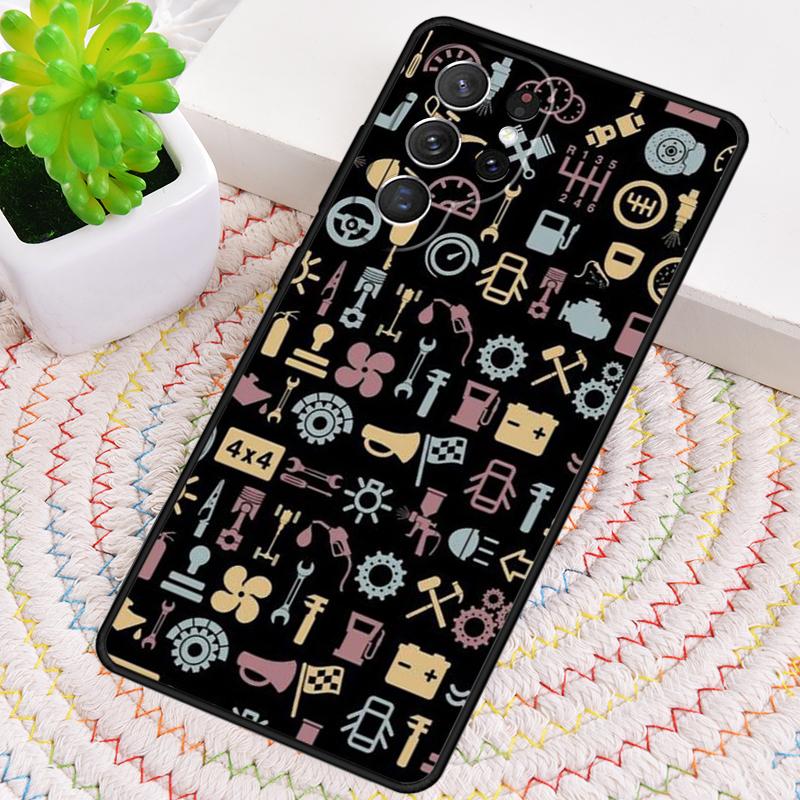 Automobile Spare Parts Car Engine Phone Case for Samsung Galaxy note 10 pro S26 Ultra S23 S24 FE S25 S21 S22 PLUS Cover
