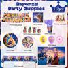 112pcs Cartoon Birthday Decorations,Cartoon Party Decorations& Tableware Set-Birthday Plates Napkins&Balloons Banner Cake Topper Etc