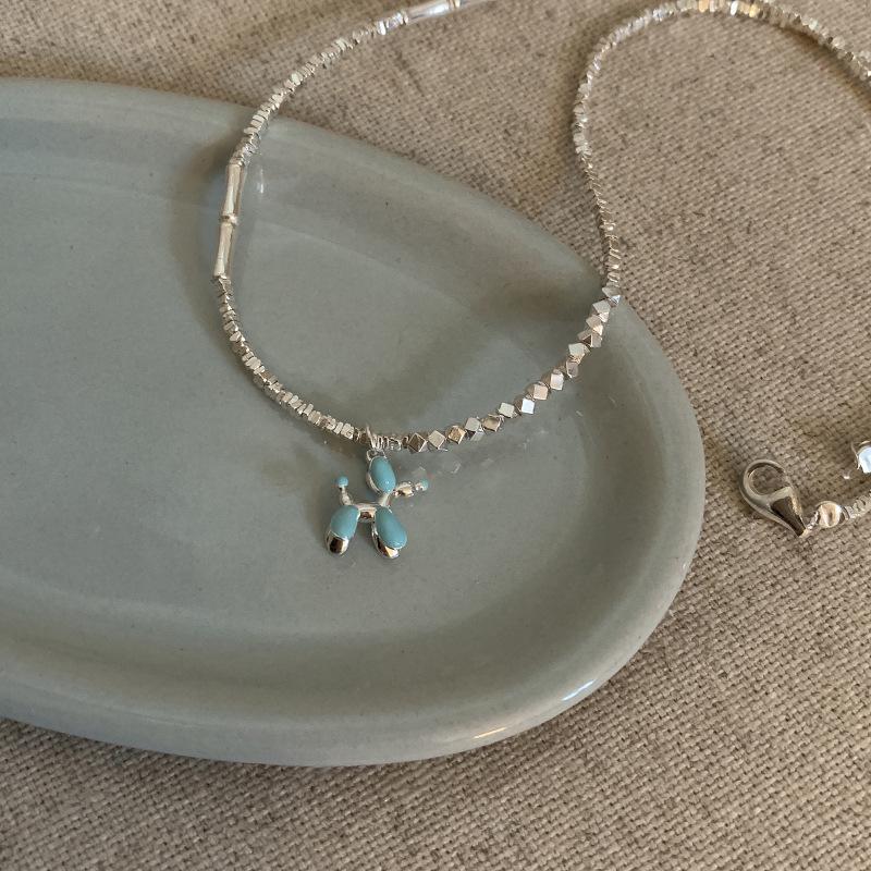 Dopamine Color Balloon Dog Necklace: Trendy, Stylish, Light Luxury Clavicle Chain for Women