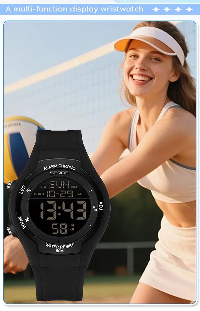 Sanda Waterproof Multifunctional Sports Watch for Teenagers and Students
