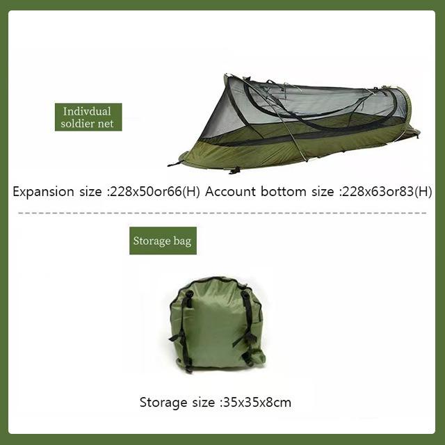 Outdoor Tactische Tent voor Eén Persoon Muggenwerend Waterdicht Wildernistent