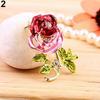 Fashion Womens Rhinestone Rose Flower Brooch Pin Wedding Party Jewelry Gifts
