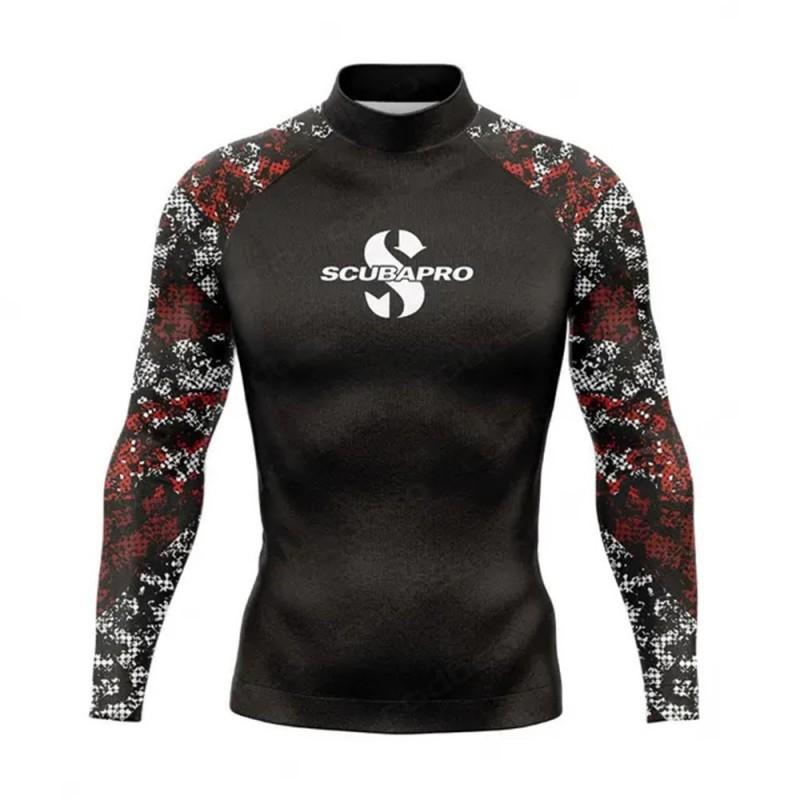 SCUBA Surfing Suit UPF50 Sunscreen Beach Swimsuit Diving Jellyfish Long-sleeved Split Top XXXL