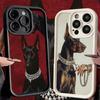 Phone Case for iPhone 17 Air 16E 15 16 Pro Max Doberman Dog Cool Cover 14 Plus 13 12 Mini Soft Shell Silicone Fundas