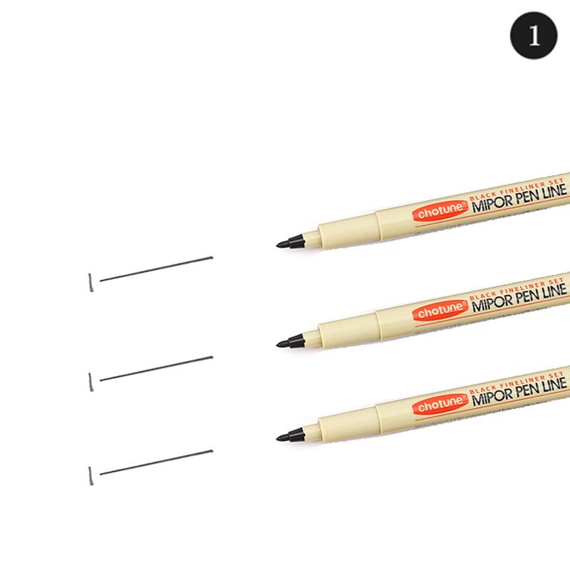 12 Tip Pigment Liner Micron Ink Marker Pen for Manga Draw Sketching Needle Pen Hook Line Pen Sketch Stationery Kit Art Supplies
