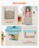 Outdoor Playhouse, 5-In-1 Cottage Play House with Pretend Play, Basketball, Darts, Soccer, Ring Toss, Window & Convenient Door, Toddler Slide Set for