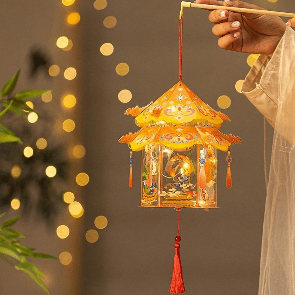 PVC Mid-Autumn Festival Lantern Portable Handheld Lantern Hanging LED Lantern Holiday Decorations