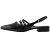 Fashion Temperament Pointed Toe Baotou Sandals Women's Summer Wear Shallow Mouth Metal Buckle Back Empty Low Heel Shoe Designer Sandals