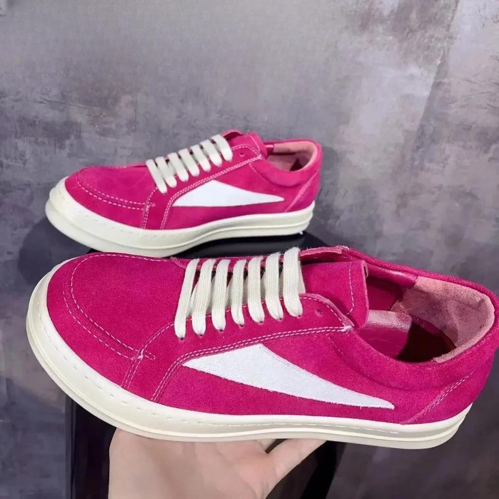 Rock Vintage Men Genuine Leather Round Casual Shoes Luxury Trainers Lace Up Women Flat Sneakers Hip-hop Street Dunk Shoes