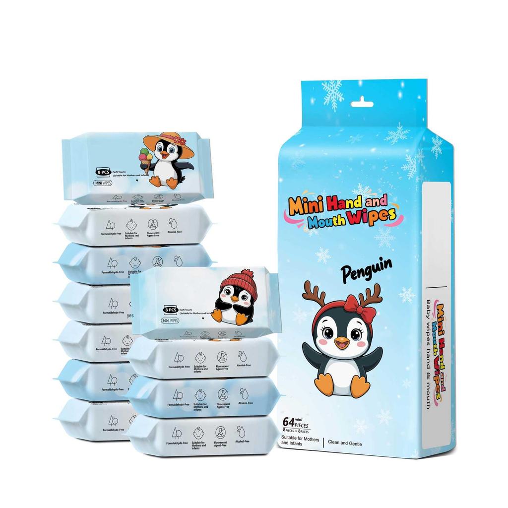 Portable Mini Baby Wipes: Disposable Hand & Mouth Cleaning for Infants & Toddlers