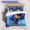 3pcs Custom Name Demon Slayer Tanjiro Bedding Set Duvet Cover Closure Includes 1 Duvet Cover & 2 Pillowcases for All Seasons Bedroom Decor