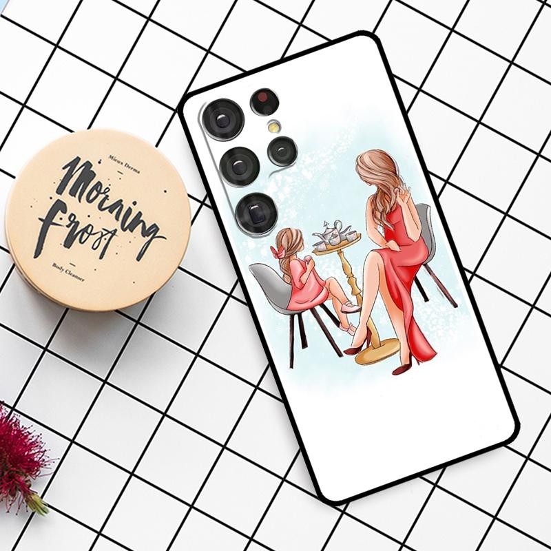 Super Mom Baby Girl Son Daughter Case For Samsung Galaxy S23 S10 S9 S8 Note 10 Plus Note 20 S22 Ultra S20 FE S21 FE Phone Cover