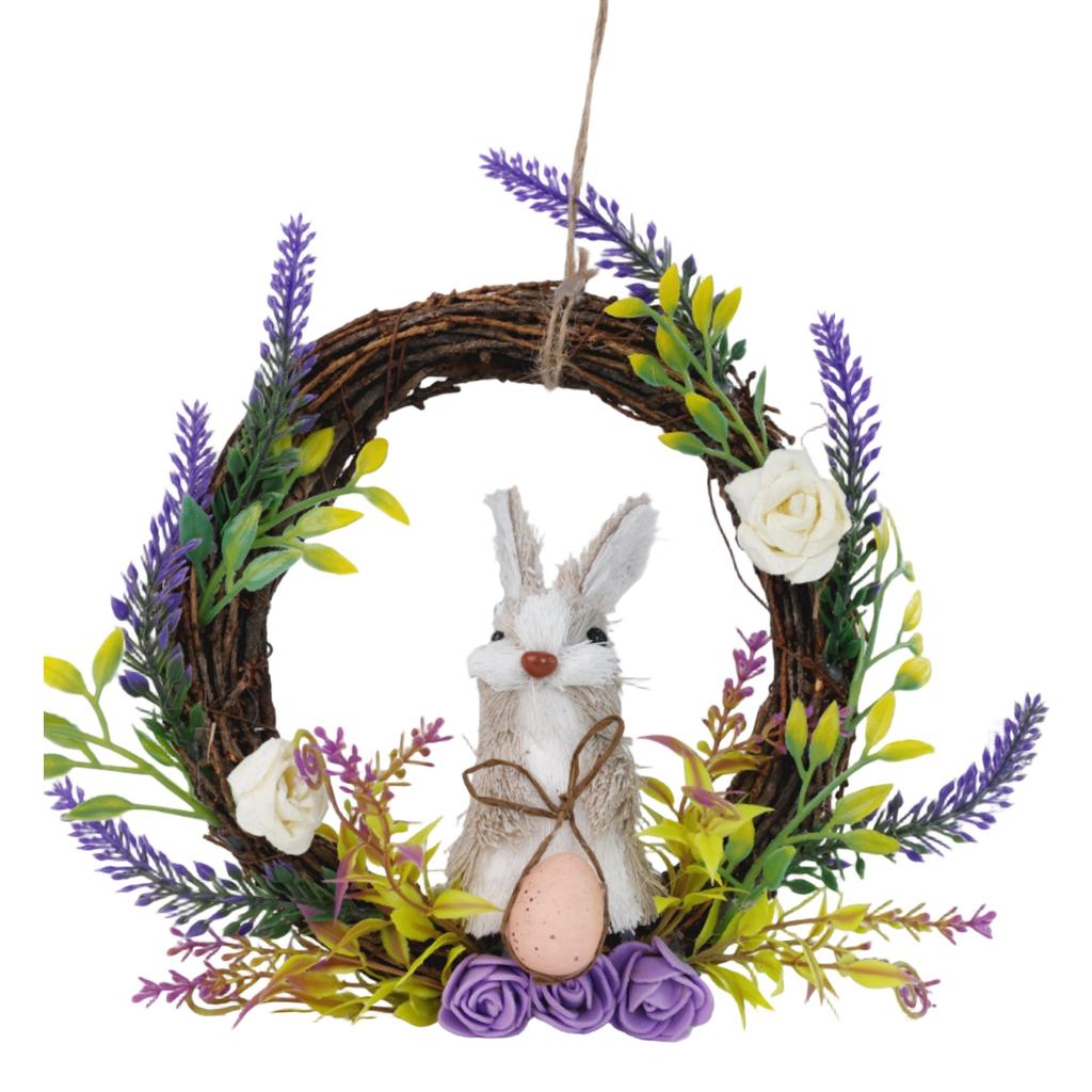Easter Straw Bunny Desktop Decoration For Festive Atmosphere.