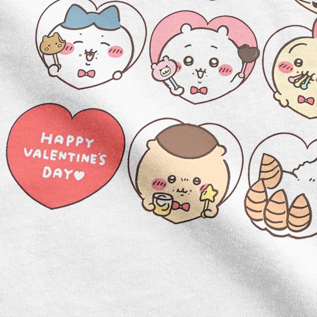 Crazy Cute Chiikawa Kawaii T-Shirt Men Round Neck Pure Cotton T Shirts Japanese Design Short Sleeve Tee Plus Size Tops