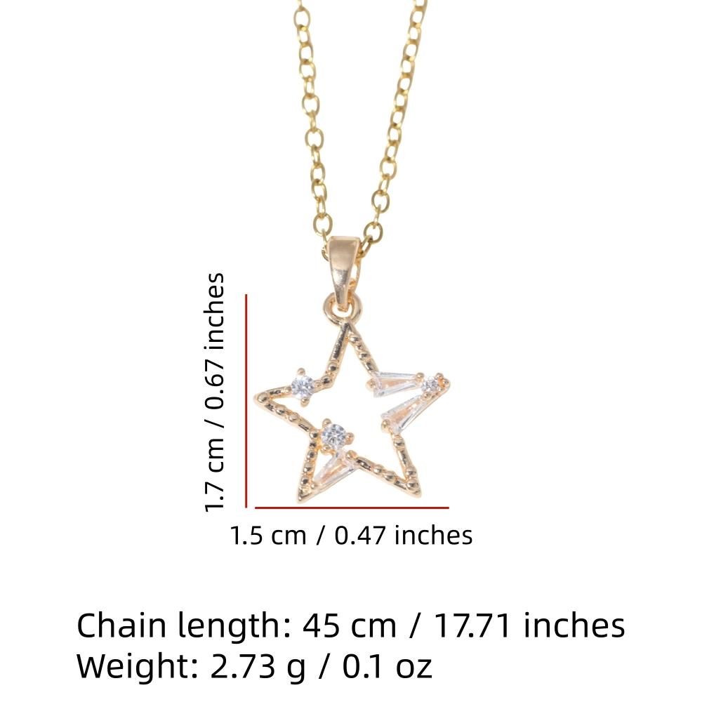 Star Shape Pendant Necklace for Women Fashion Golden Stainless Steel Clavicle Chain Wedding Party Daily Wear Jewelry Accessories