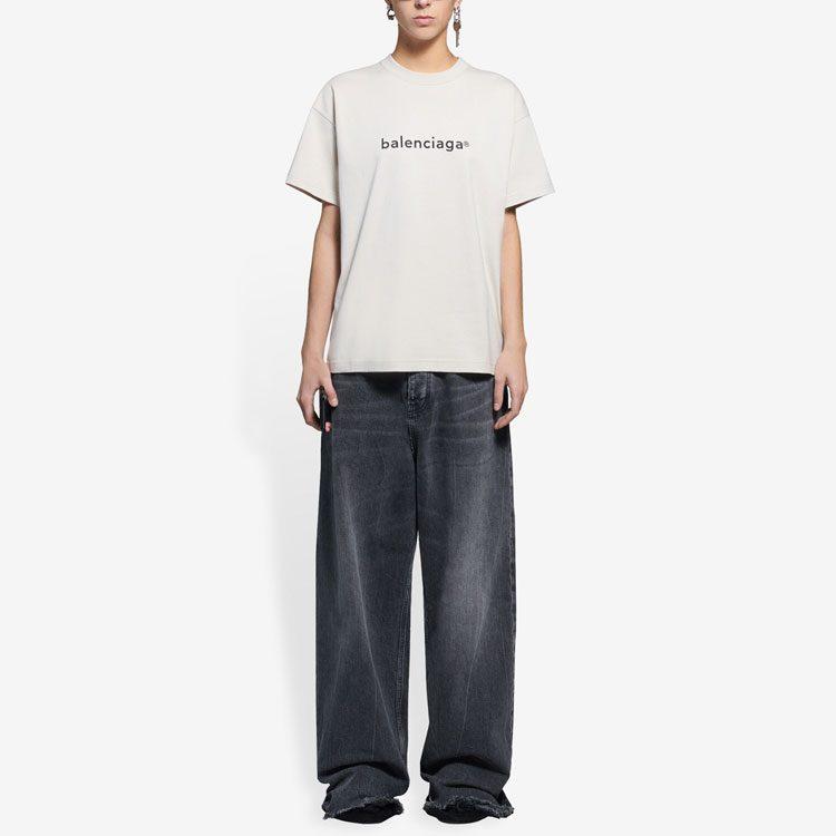 Balenciaga T Shirt Regular Fit Unisex Gray 612965TIV542984