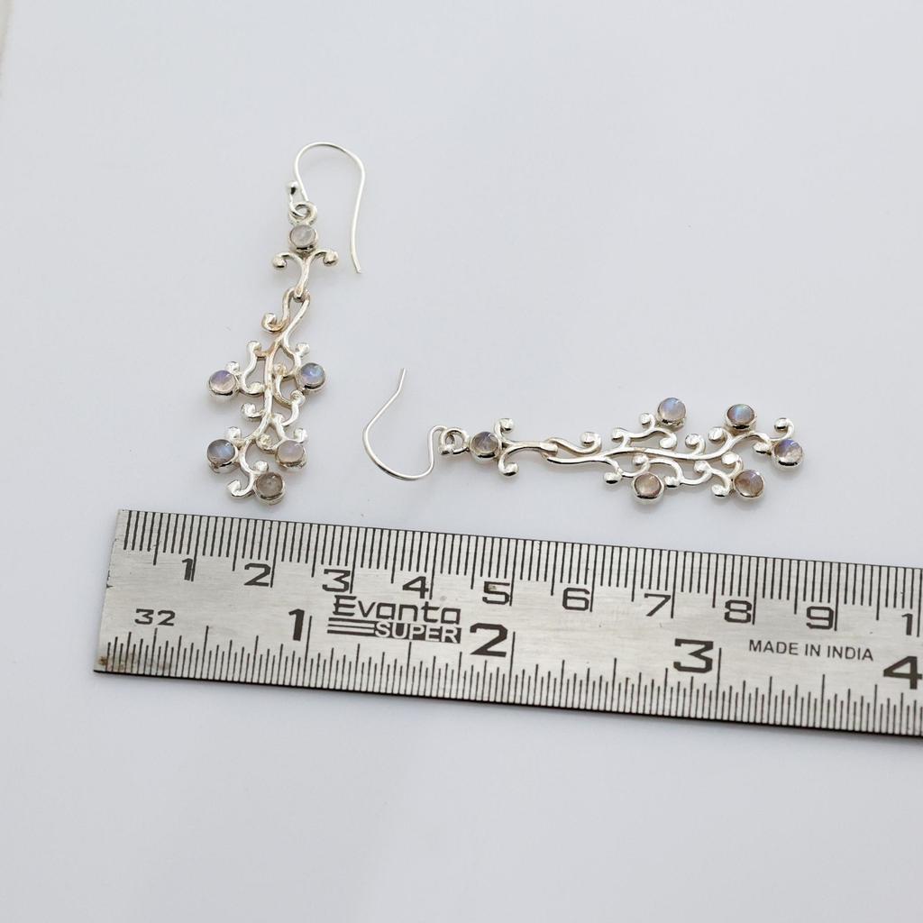 Natural Moonstone Silver Earring, June Birthstone Earring, 925 Sterling Silver Handmade Jewelry, Silver Dangle Earring, Gift For Her Ar6671