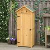 Capanno da Giardino Verticale Utilità 3 Ripiani Capanno Legno Esterno Unità di Stoccaggio Attrezzi da Giardino Armadietto di Stoccaggio, 77 x 54,2 x 179 cm - Marrone