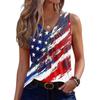V-Neck Tank Top Women Print Tank Tee Casual Loose Fit Sleeveless Shirt
