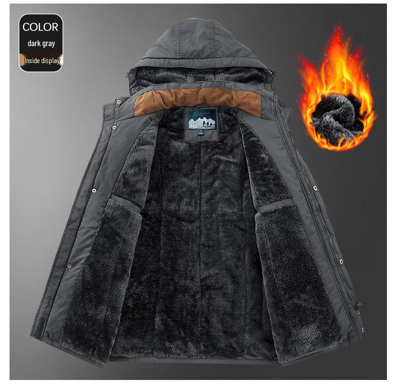 Men's Plus Size Winter Thick Velvet Cotton Jacket - Warm Anti-Cold Outerwear