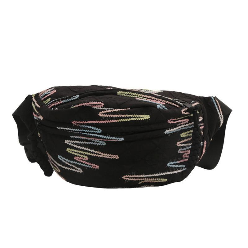 Cute Korean Style Striped Lightweight Crossbody Chest Bag For Casual Everyday Use