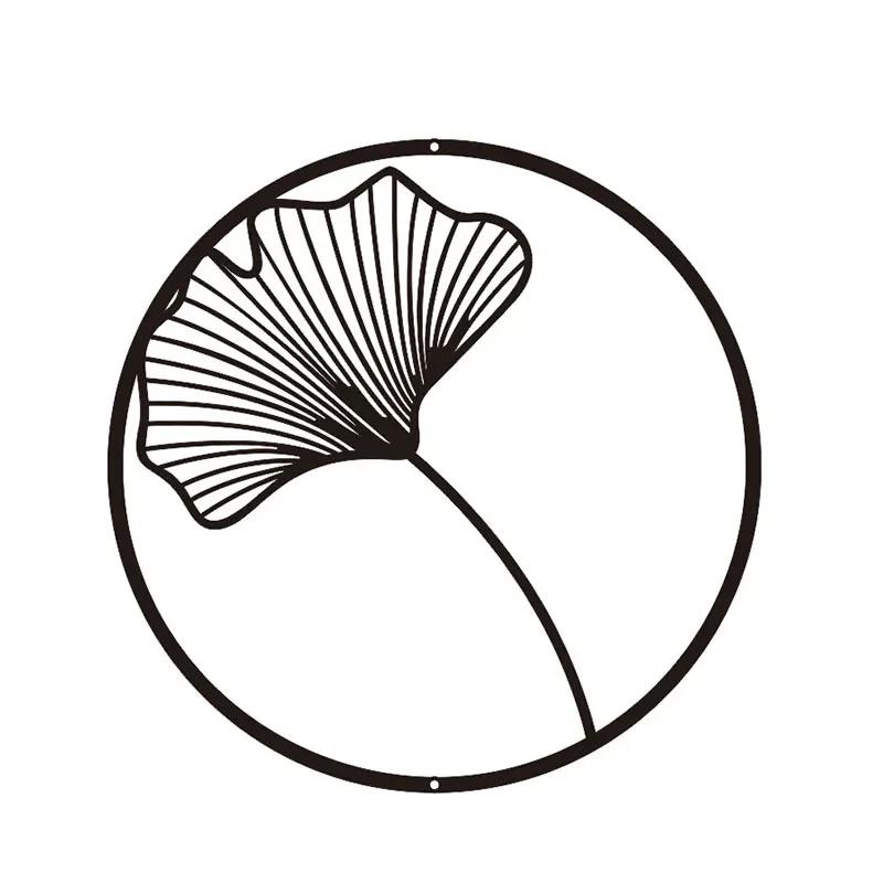 

3 шт. Настенная скульптура из листьев гинкго - изысканное художественное украшение. Преобразите свой дом с помощью настенных украшений из листьев гинкго яблочный зеленый