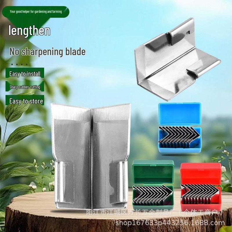 Universal Self-Sharpening Rubber Knife with Replaceable Blade for Farm Use, Door/Window Scraper, and Glue Remover Extended Slant Blade