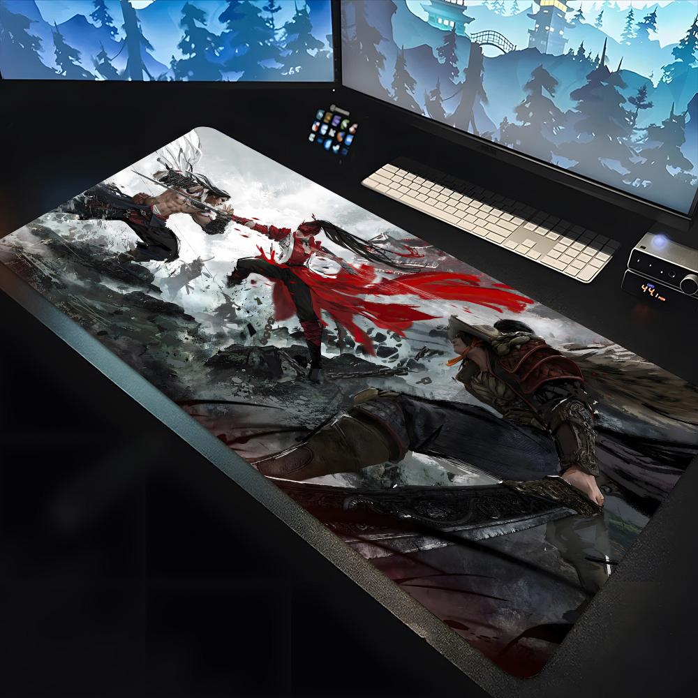 N-Naraka B-Bladepoint Mouse animation Pad large keyboard mouse desk pad non-slip rubber gaming mouse pad laptop carpet 600x300