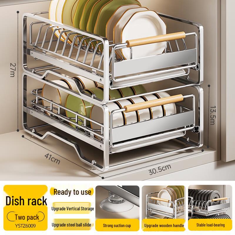 Lantuan stapelbarer Geschirr- und Schüsselständer zum Abtropfen für unter den Schrank