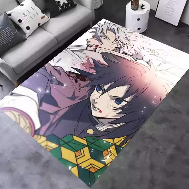 MINISO Anime Demon Slayer Peripheral Carpets Bedside Floor Mat 2D Anime Floor MATS for Student Dormitories and Bedrooms Rug