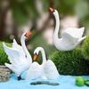 Artistic White Bird Model Decorative Miniature Figurine For Home Office Desktop Decors Or Garden Landscape Ornaments