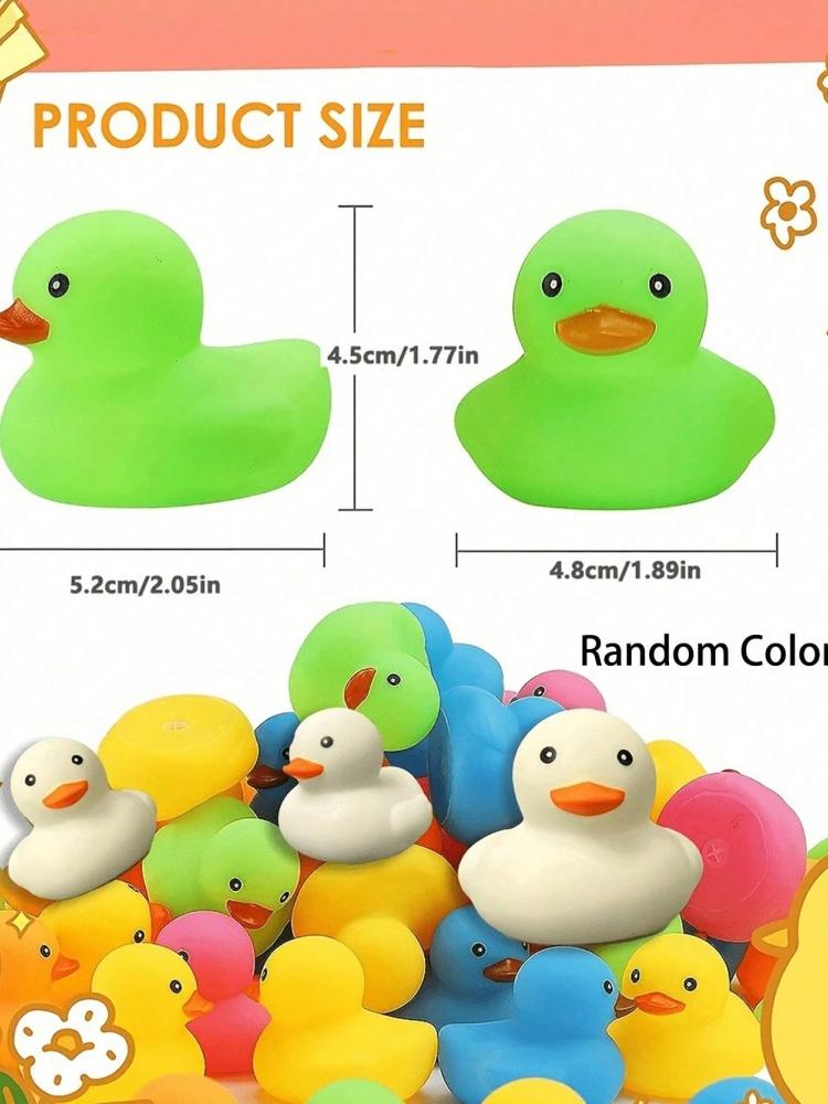 5pcs Random Color Mini Duck Shower Toys, Summer Beach Swimming Pool Activity Bathtub Swimming Bath, Christmas Children's Toys