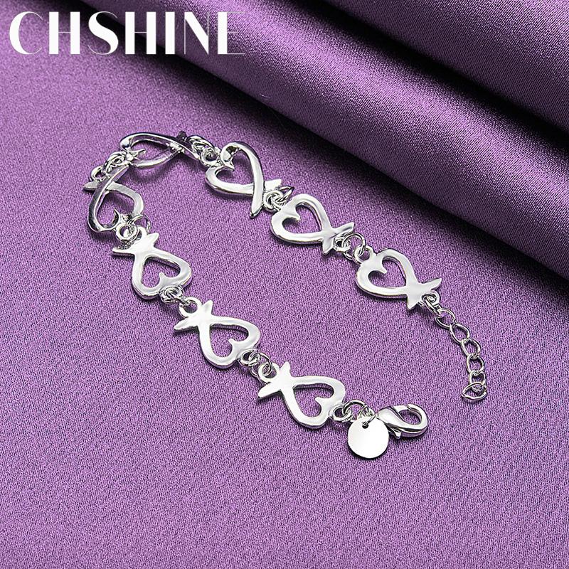 CHSHINE 925 Sterling Silber Liebesherz Kette Armband Mode Charme Hochzeitsparty Für Frauen Schmuck
