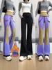 Women's Velvet Micro Flare Pants: High Waist, Tummy Control, Hip-Lifting, Warm, Slimming Yoga Wear for Winter