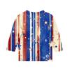 Print Tops For Youth Girls Round Neck 3/4 Sleeves T-Shirts Trendy Tops Outfit Tees Independence Day