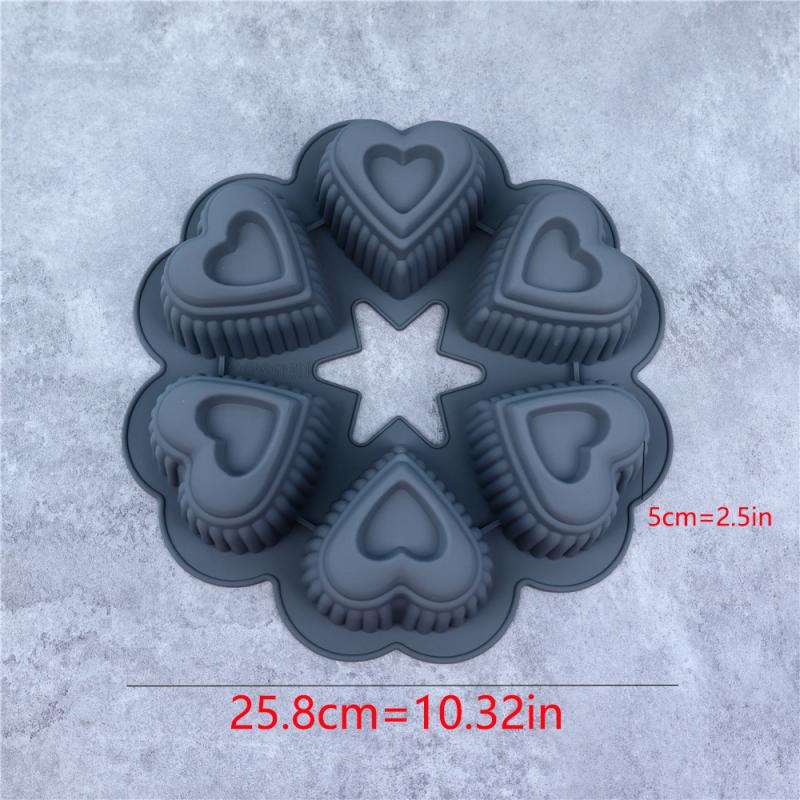 

Heart Chocolate Molds 6 Cavity Love Shape Silicone Forms Dessert Mousse Jelly Mold Confeitaria Cake Decoration Tools серый