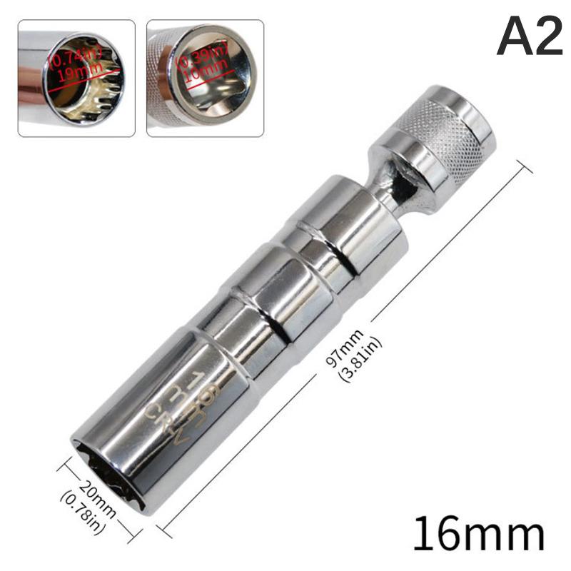 

3/8 ключ для свечей зажигания универсальный шарнир магнитный гибкий инструмент для снятия втулки свечи зажигания 14 мм 16 мм привод Cr-V 12-точечный 16mm