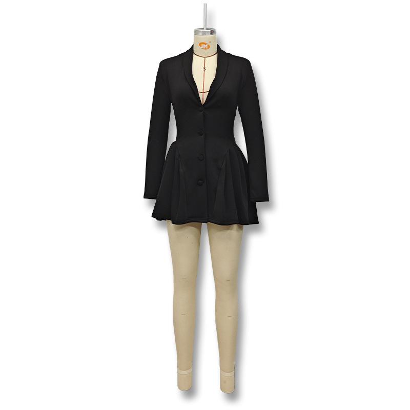 Podzimní a zimní dámské pracovní šaty Royal Sister Wind Sexy Deep V-neck Slim Suit Skládané šaty