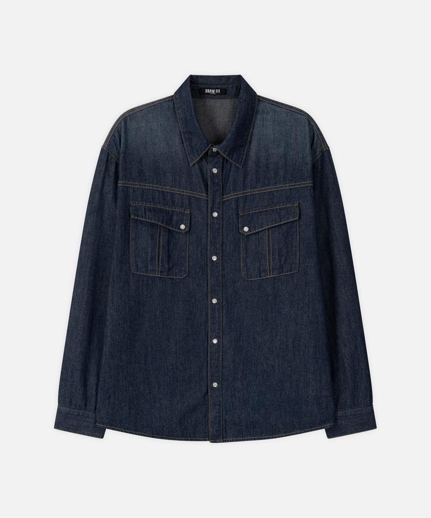 DRAW FIT Dexter Western Denim Shirt [Blue]