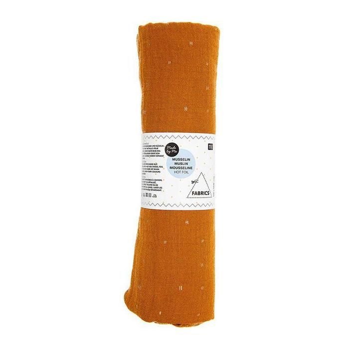 Mousseline froissée - RICO DESIGN - 130 x 50 cm - Marron - Achat au mètre