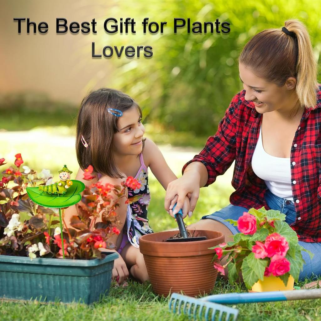 6PC Metal Spring Garden Decoration Stakes for Plant Pot Yard Decor Yard Stakes Christmas Decor for Metal Yard Art Flower Stick for Outdoor and Garden