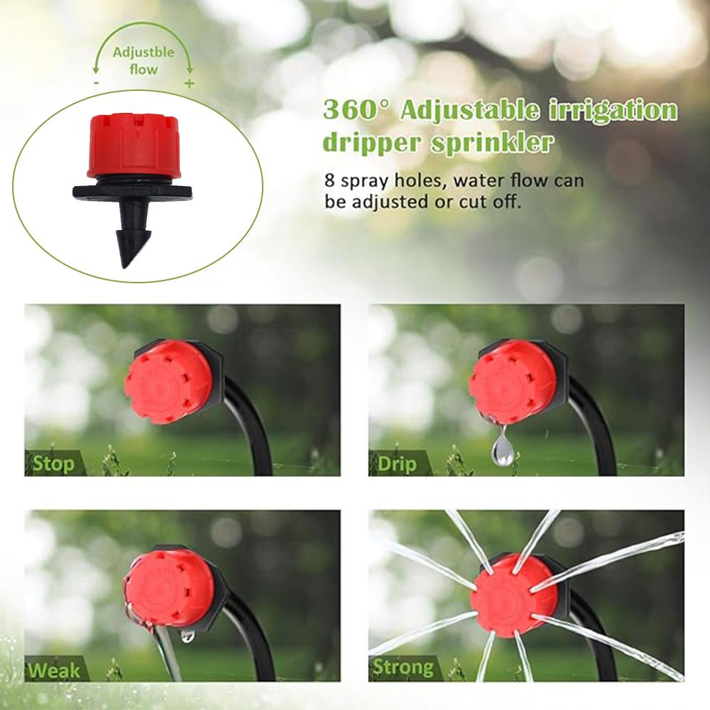 15M-25M Drip Irrigation Kit Automatic, Garden Watering System with Adjustable Drippers & 4/7'' Hose for Greenhouse
