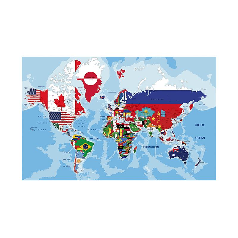 

Map Tapestry Wall Hanging World Map with Country Flags--Poster Prints Wall Hanging Art Background Cloth Home Decor 30cm*20cm(Canvas)