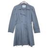 Prada 13 Stainless Steel Navy Cotton X Polyester Gathered Trench Coat Coat 38 NavyUsed