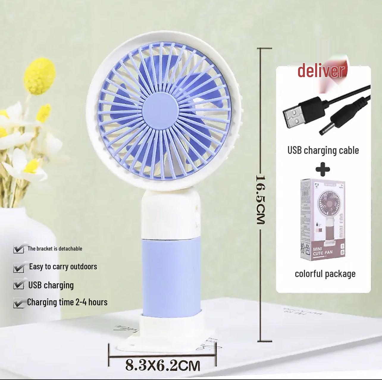 Handheld Mini USB Fan with Fruit & Flower Design – Portable Desktop Souvenir Gift USB Rechargeable