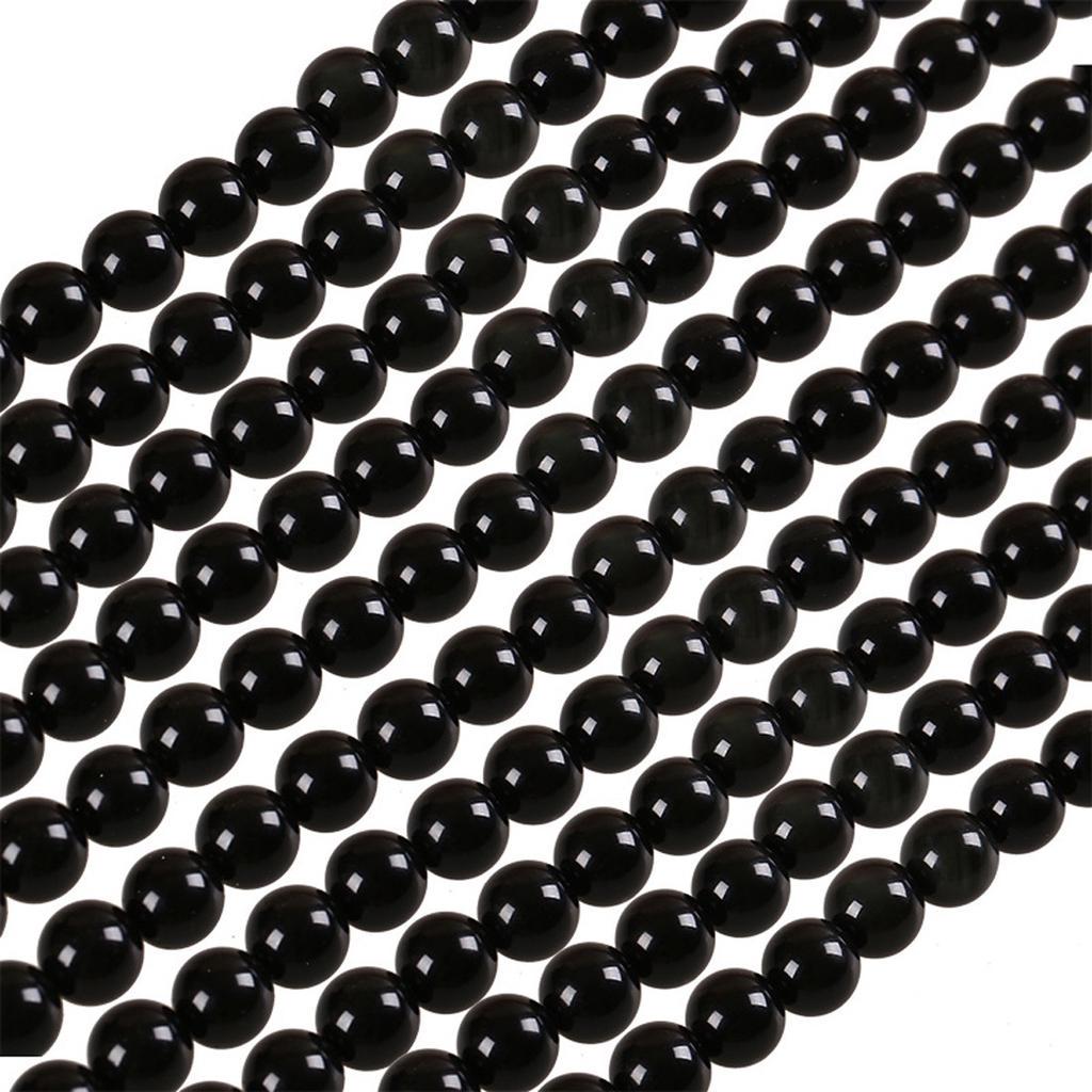 Schwarze Achatstein-Abstandshalter-Lose Perlen für DIY Halskette Armband Natur 4 6 8 10 12mm Großhandel Runde Schmuckherstellung