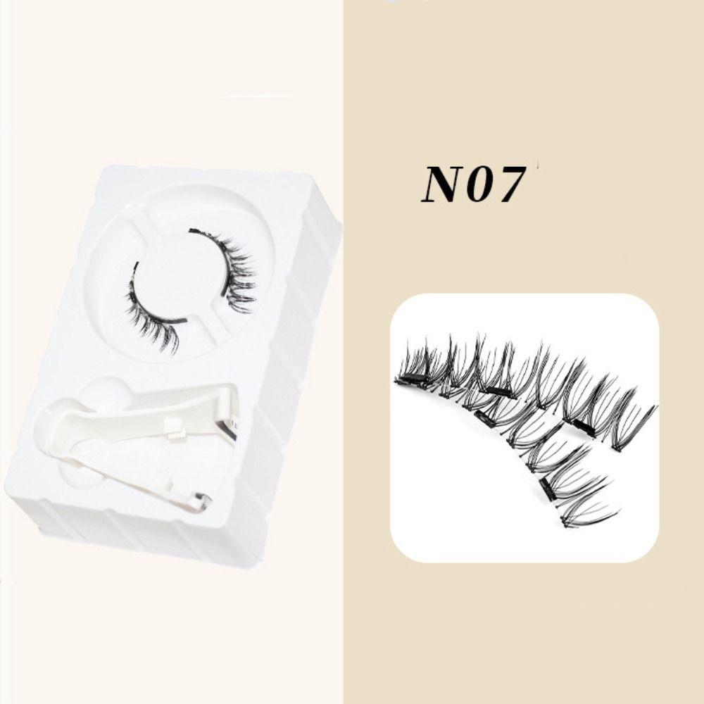 Reusable Magnetic Eyelashes with Clip Glue Free False Eyelash Clusters  Female