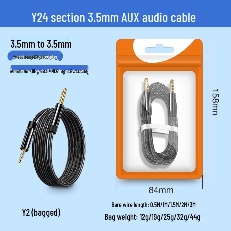 3m Braided Type-C to 3.5mm Car Audio Cable for Apple Devices