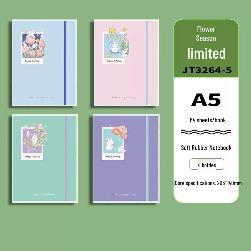 Soft Leather Student Notebook - A5/B5 Lined, Thick Cartoon Diary